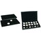 Black Faux Leather Case W/ Flocked 16 & 8 Slot Jewelry Tray Insert Kit 4 Pcs